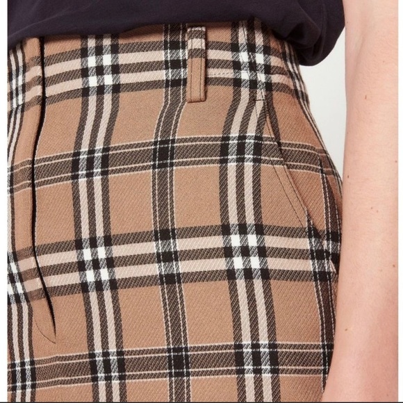 Sandro Sunset Camel Plaid Wool Blend Mini Skirt S - Picture 4 of 10